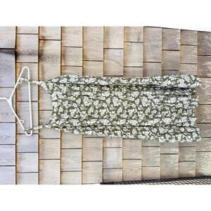 Gap Olive Green Floral Print Sundress size large